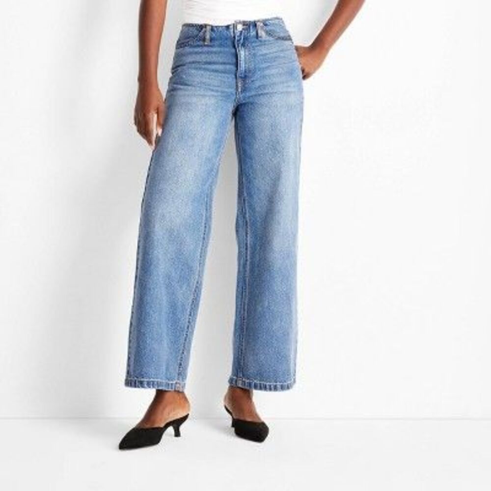 Women's Mid-Rise Wide Leg Jeans - Future Collectiv Medium Wash